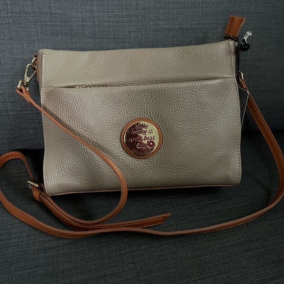 NWT VALENTINA CROSSBODY SHOULDER BAG ITALIAN LEATHER - Picture 1 of 9
